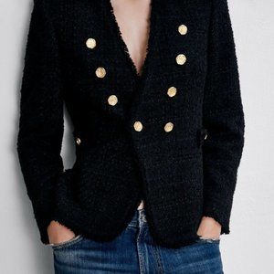 Zara Black Tweed Jacket